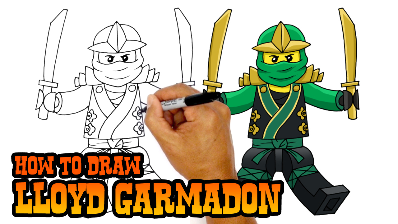 How To Draw Lloyd Ninjago Popular TV Characters C4K ACADEMY   How To Draw Lloyd Green Ninja Ninjago 